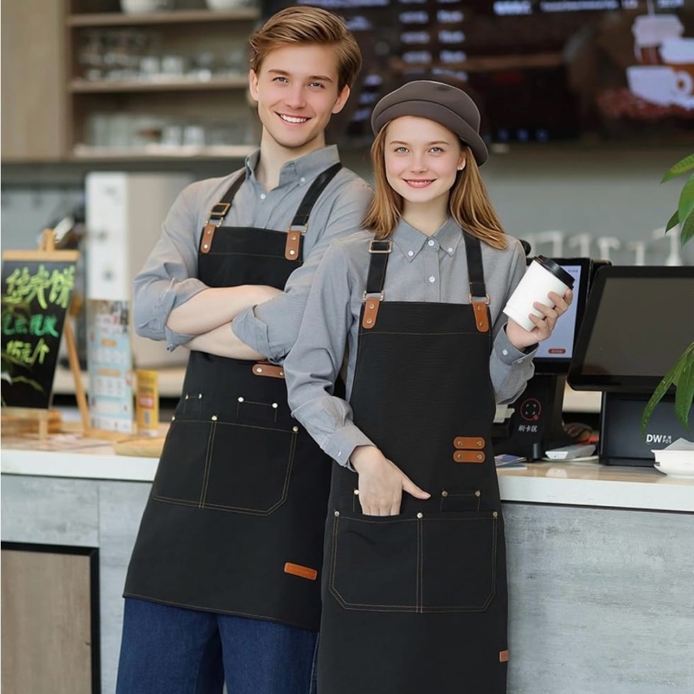 APRON PANDA Heavy-duty Lightweight Spun Poli-Apron Pockets Accents#0901259 - Picture 1 of 13
